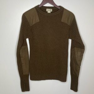 L.L. Bean Lambswool Hunting Outdoor Military Sweater Small